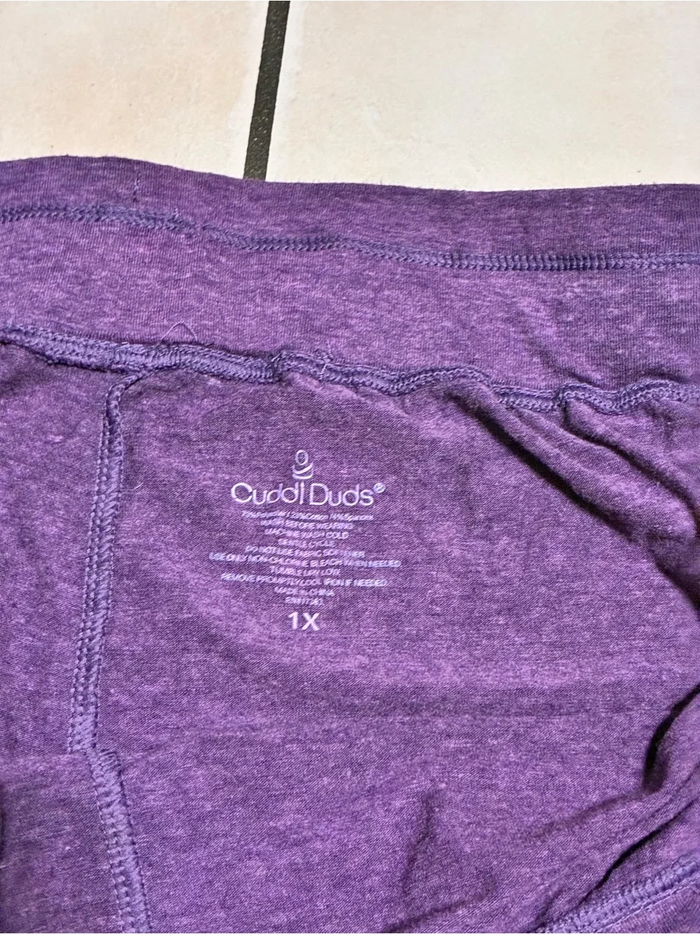 Cuddl Duds Heathered Purple Athletic Lounge Shorts